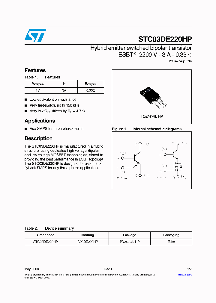 STC03DE220HP_4419682.PDF Datasheet