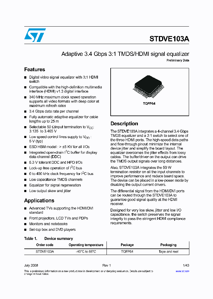 STDVE103A_4219653.PDF Datasheet