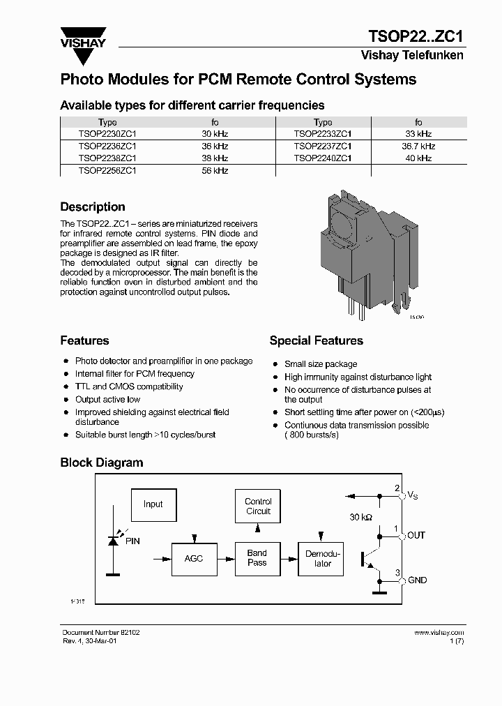 TSOP2230ZC1_4577406.PDF Datasheet