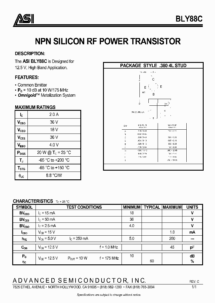 BLY88C_976360.PDF Datasheet