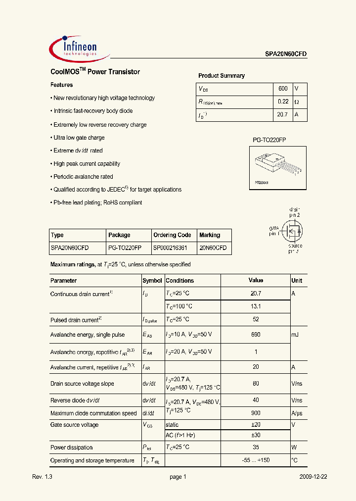 SPA20N60CFD09_5038605.PDF Datasheet