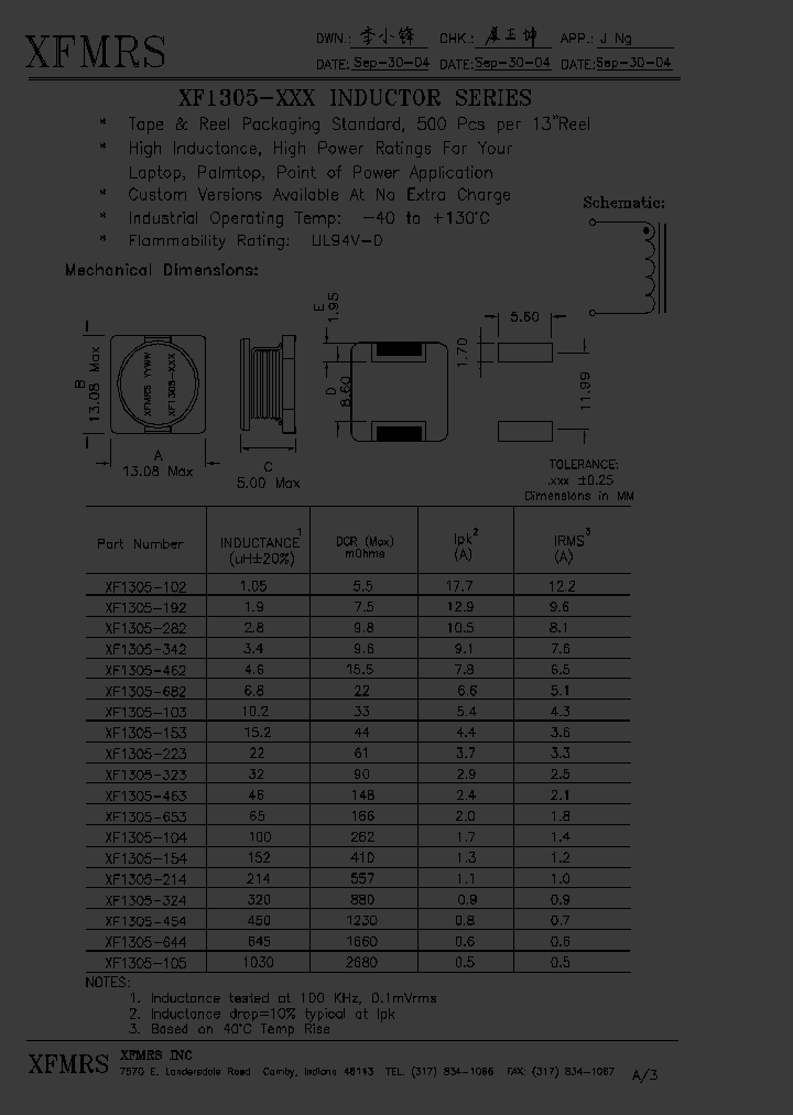 XF1305-102_5041680.PDF Datasheet