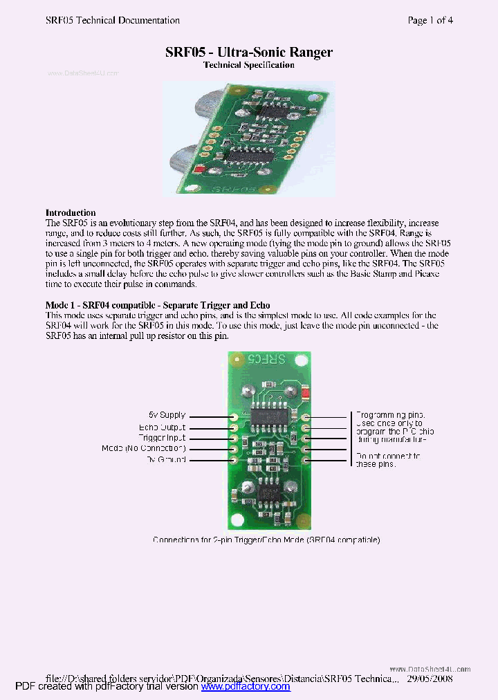 SRF05_39099.PDF Datasheet