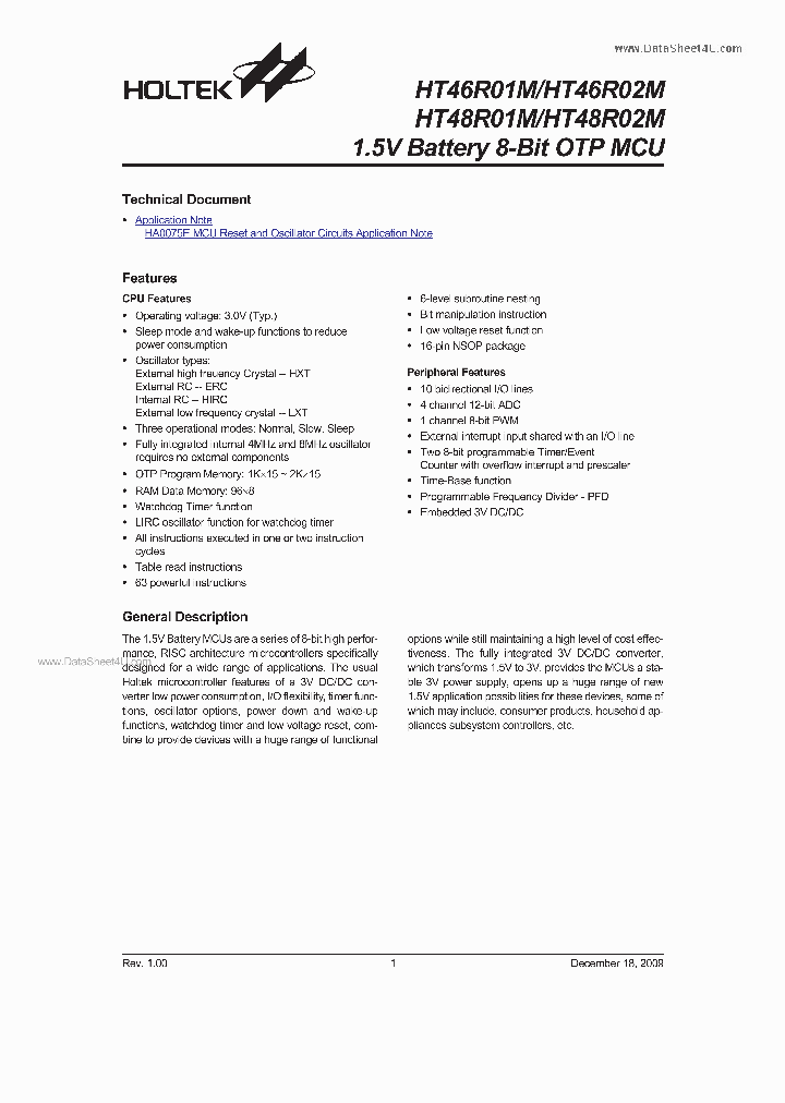 HT46R01M_40877.PDF Datasheet