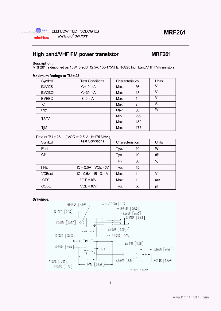 MRF-261_152778.PDF Datasheet