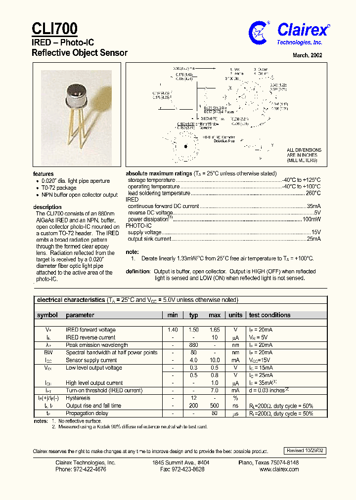 CLI700_174055.PDF Datasheet