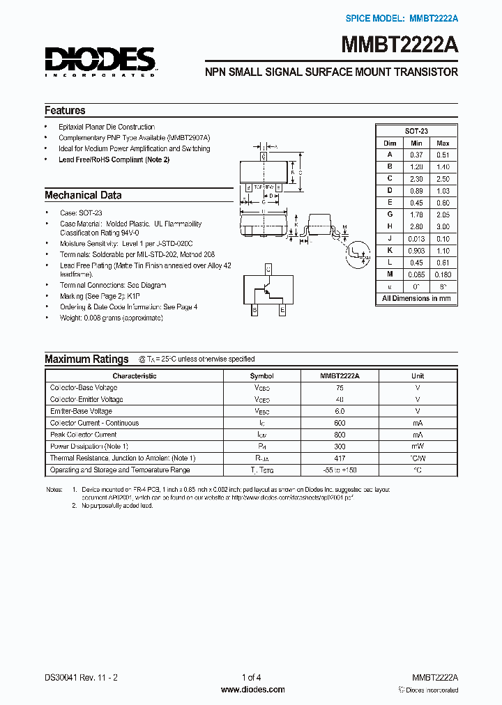 MMBT2222A-7-F_277109.PDF Datasheet