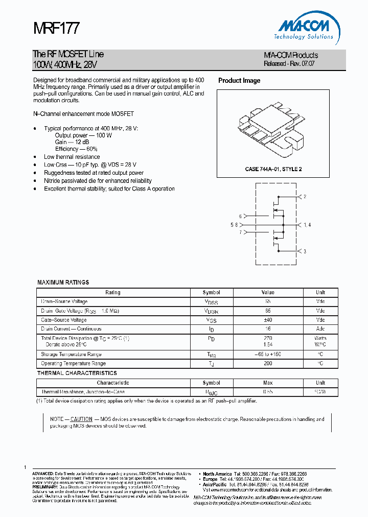 MRF177_582265.PDF Datasheet