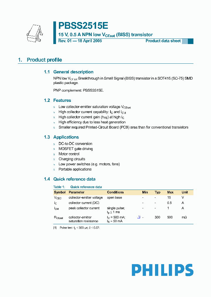 PBSS2515E_814420.PDF Datasheet