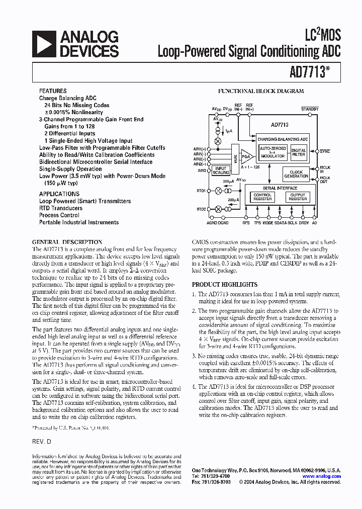 AD7713ACHIPS_1193976.PDF Datasheet