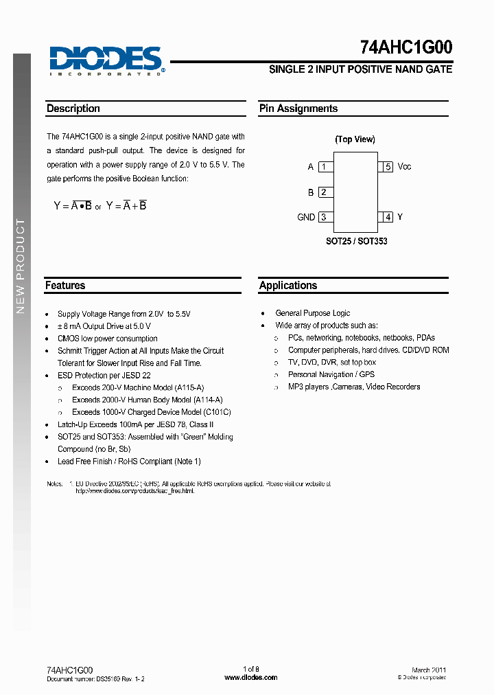 74AHC1G00W5-7_1183007.PDF Datasheet