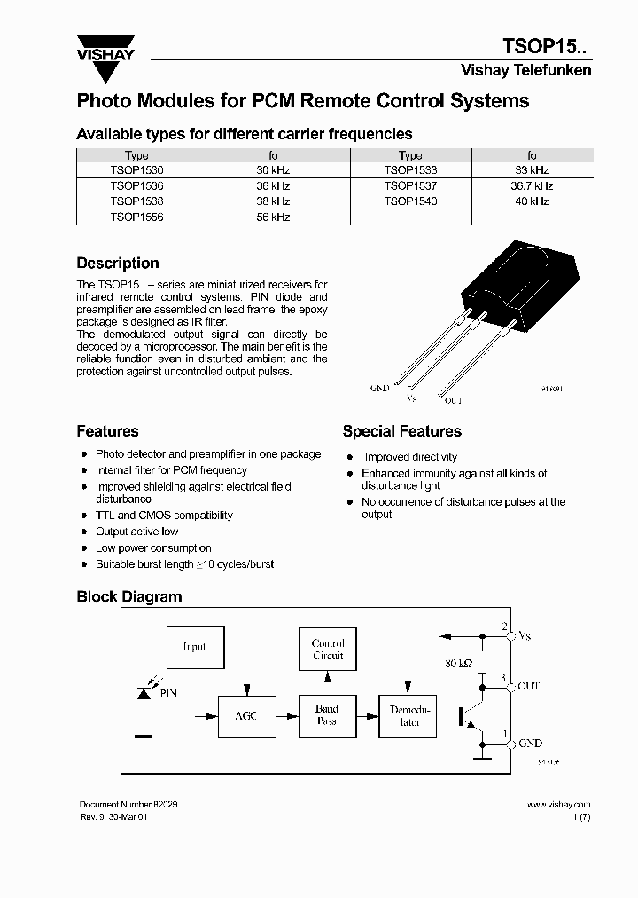 TSOP1530_937973.PDF Datasheet