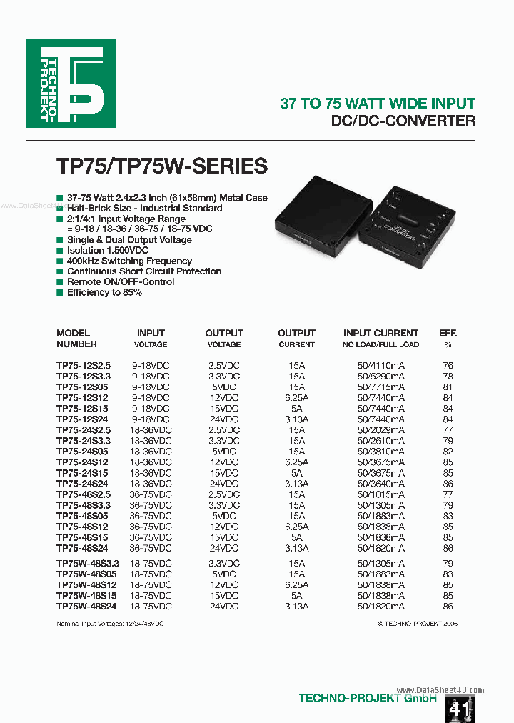 Tp75 1370555.pdf Datasheet Download --- Ic-on-line