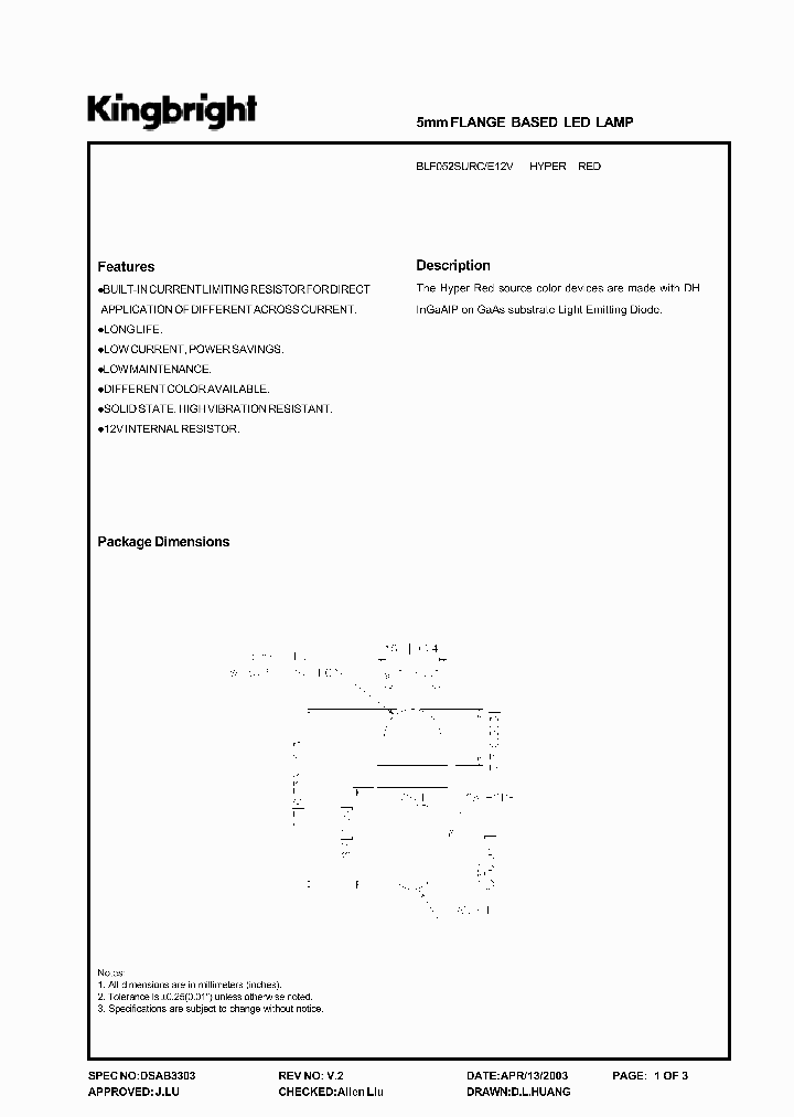 BLF052SURCE12V_849983.PDF Datasheet