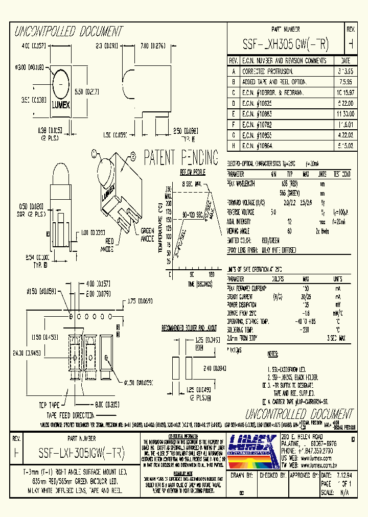 SSF-LXH305IGW-TR_1052760.PDF Datasheet