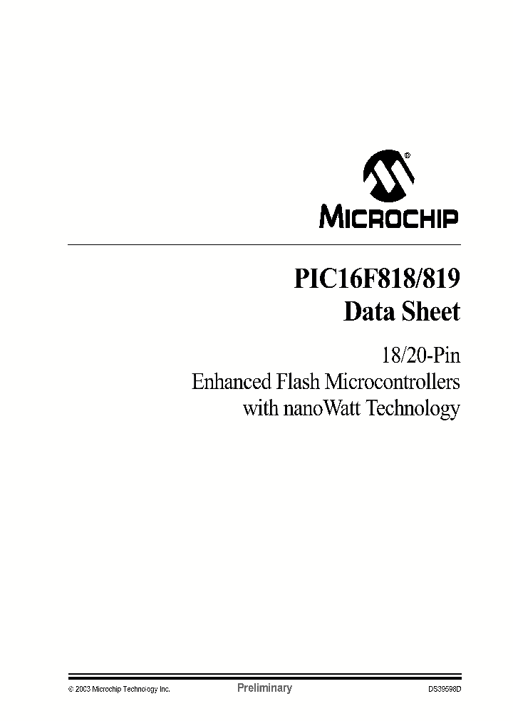 PIC16F818-SO_1185074.PDF Datasheet