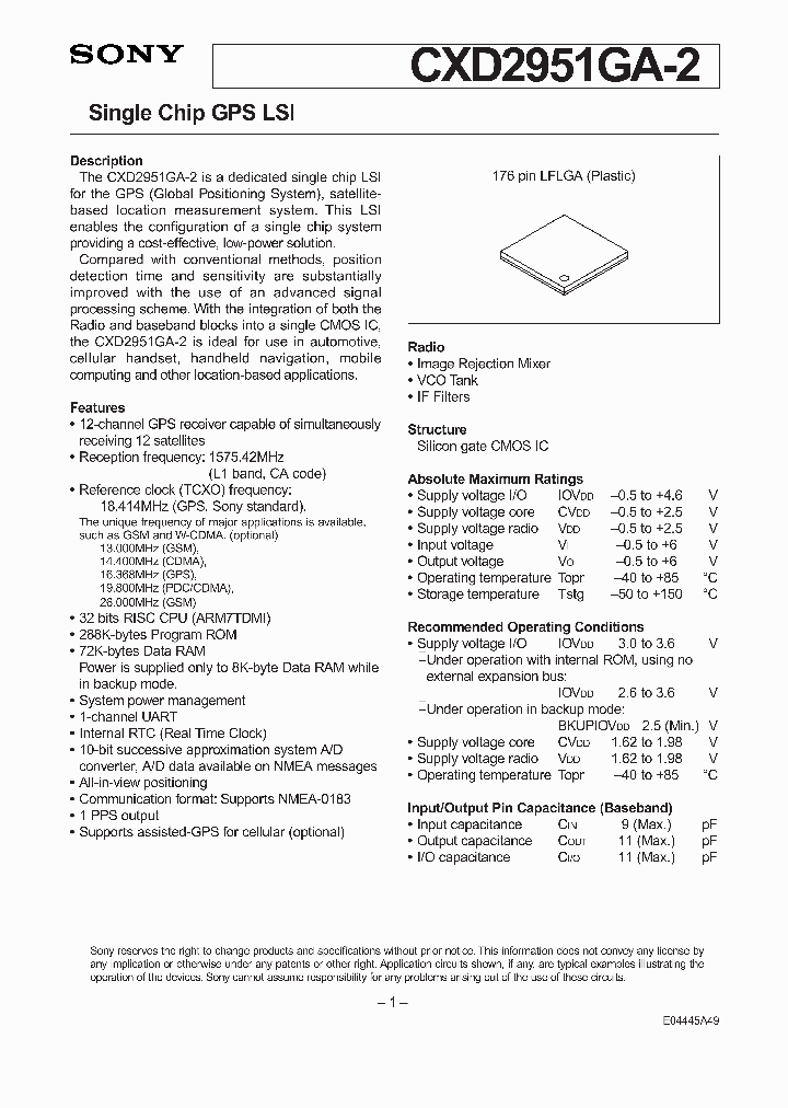 CXD2951GA-2_1736362.PDF Datasheet