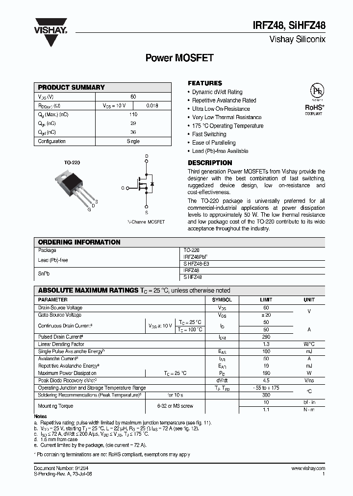 IRFZ48_2052335.PDF Datasheet