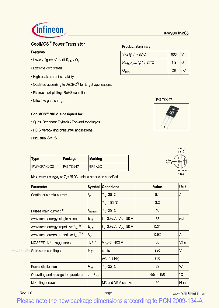 IPW90R1K2C3_2112011.PDF Datasheet