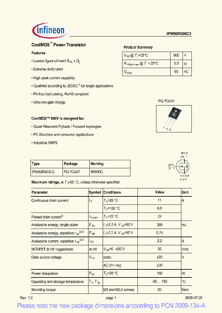 IPW90R500C3_2117359.PDF Datasheet