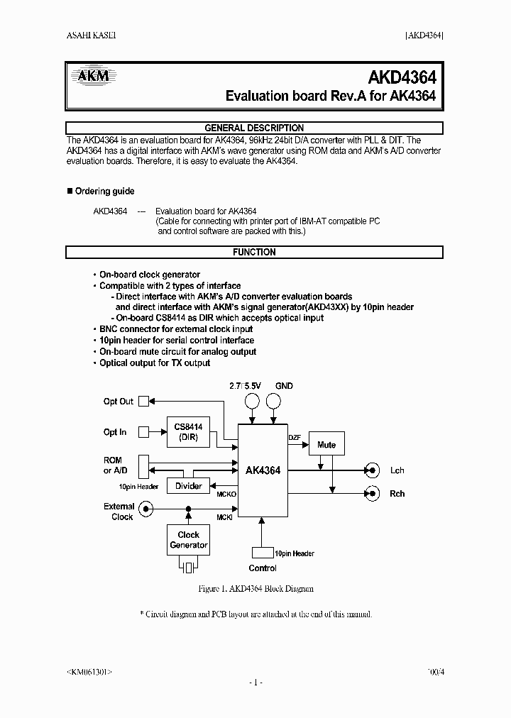 AKD4364AKD4364_2233110.PDF Datasheet