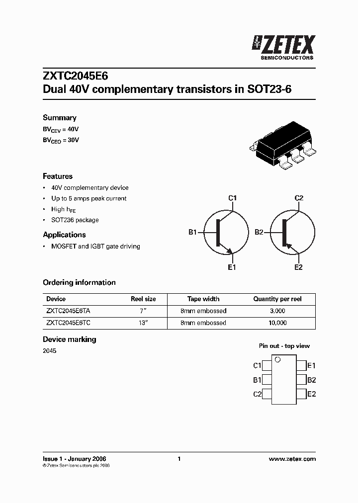 ZXTC2045E6_2287003.PDF Datasheet