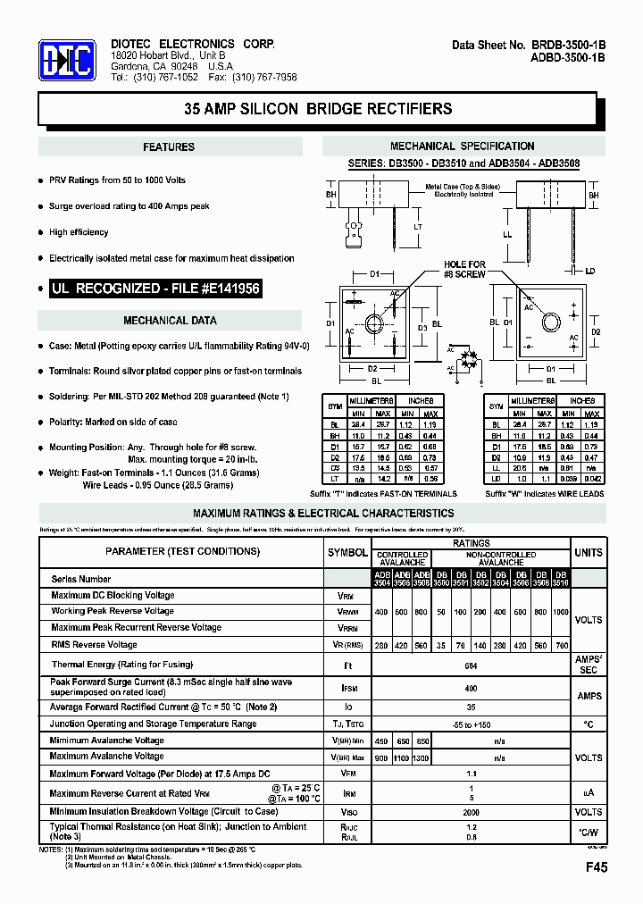 Db3502 clearance