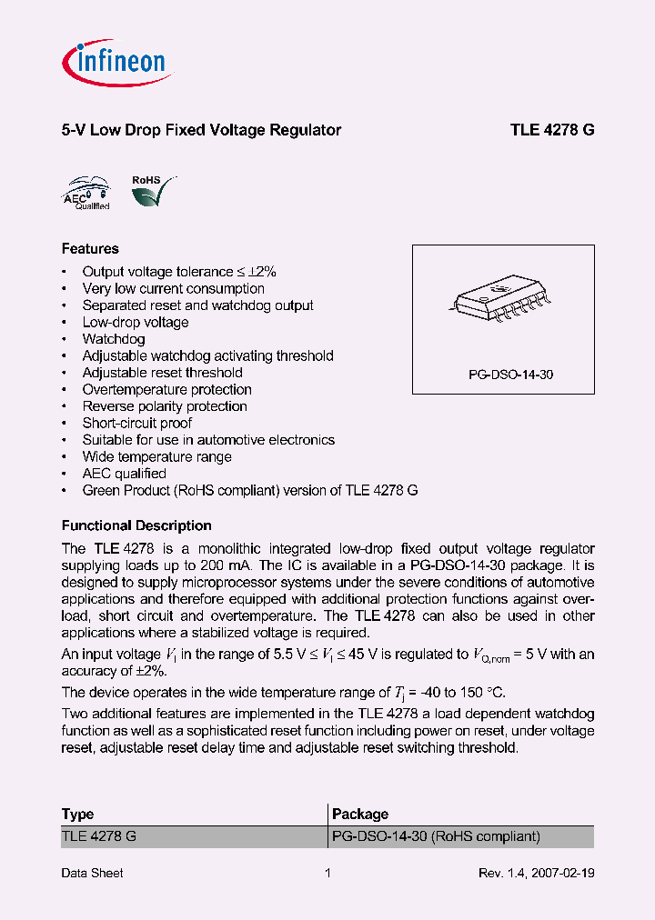 TLE4278G_3119952.PDF Datasheet