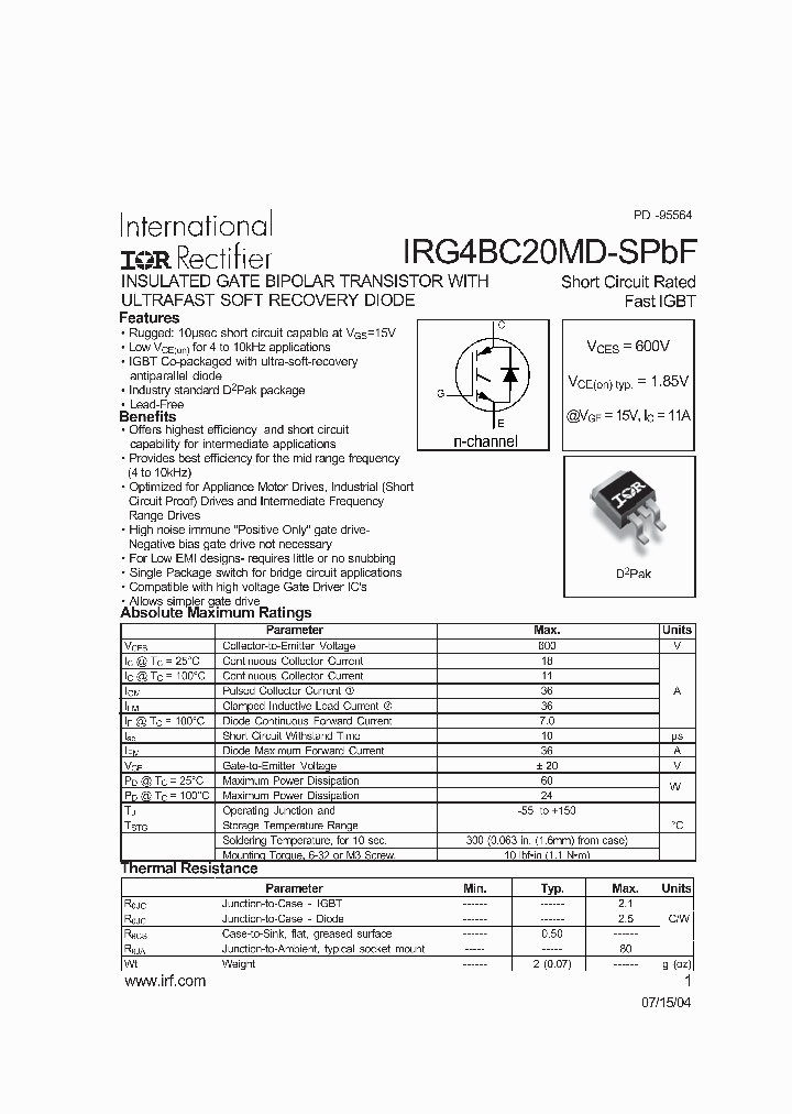 IRG4BC20MD-SPBF_3202513.PDF Datasheet