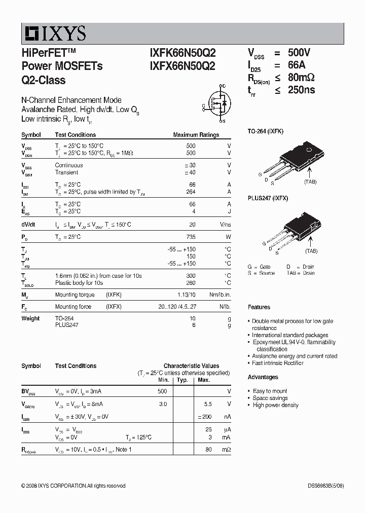 IXFX66N50Q2_3445204.PDF Datasheet