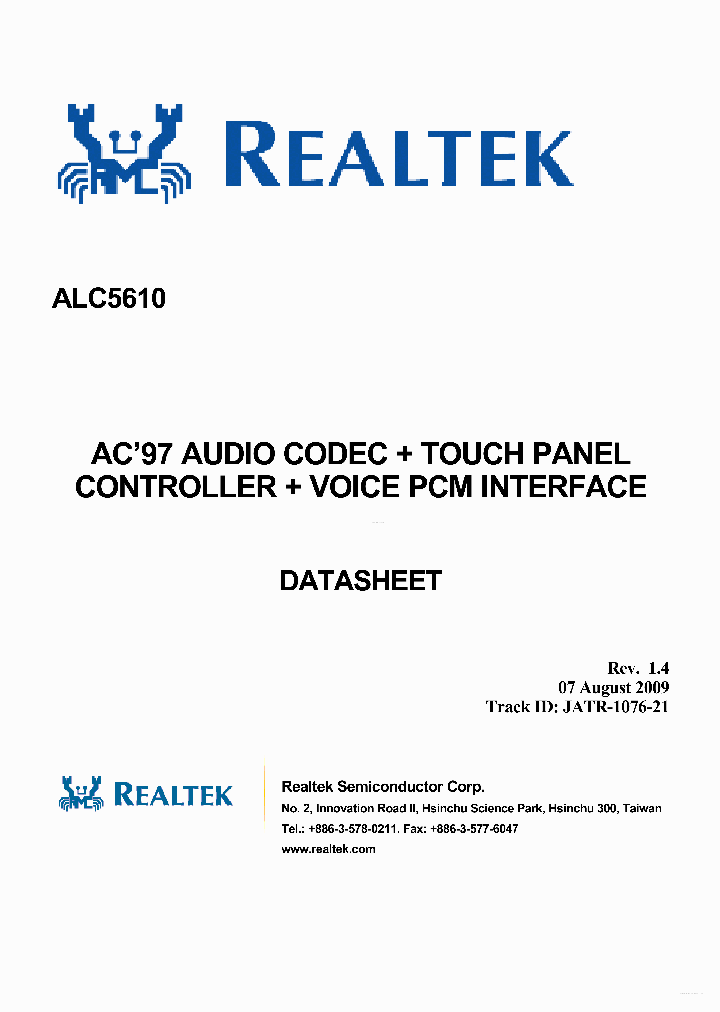 ALC5610_3685410.PDF Datasheet