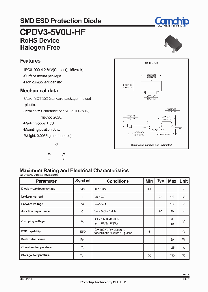 CPDV3-5V0U-HF_3920145.PDF Datasheet