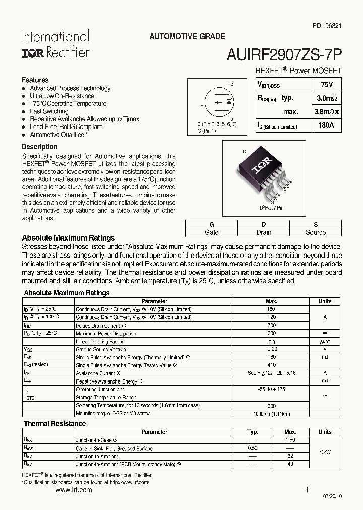 AUIRF2907ZS7PTL_3782517.PDF Datasheet