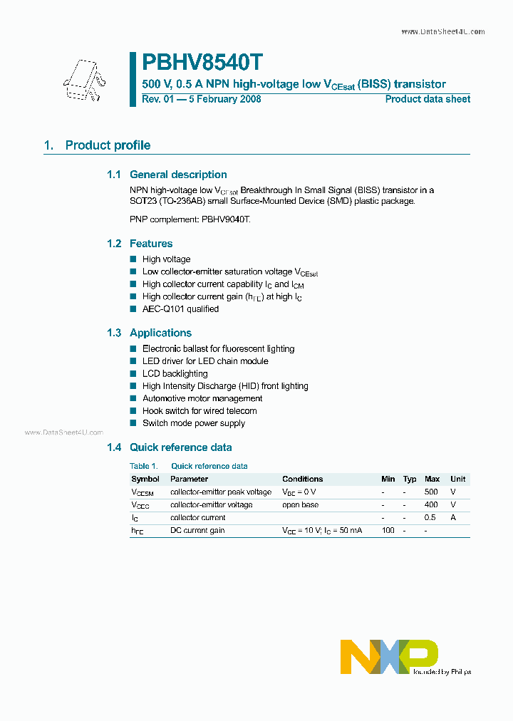 PBHV8540T_4033427.PDF Datasheet