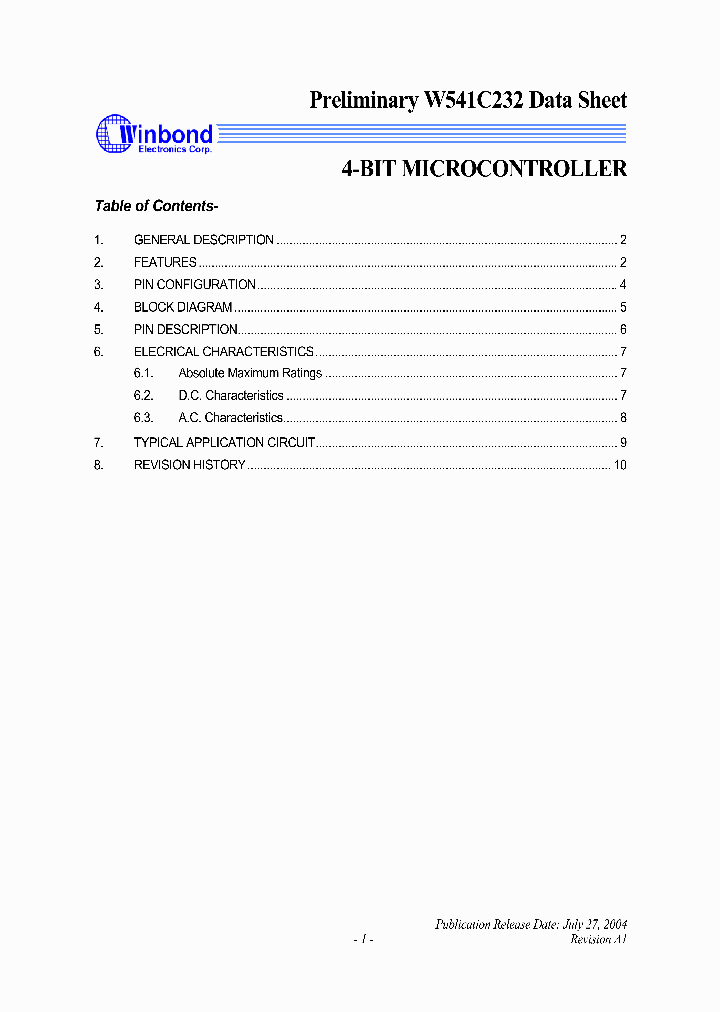 W541C232F_3850589.PDF Datasheet