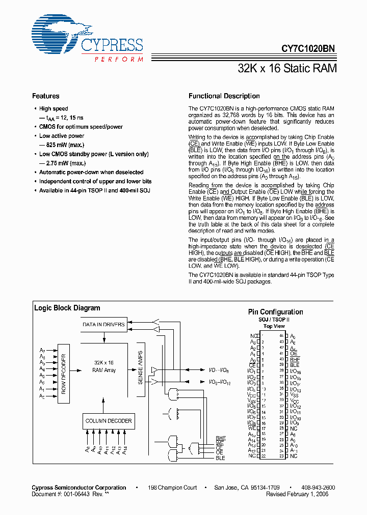 CY7C1020BN-12VXCT_3943808.PDF Datasheet