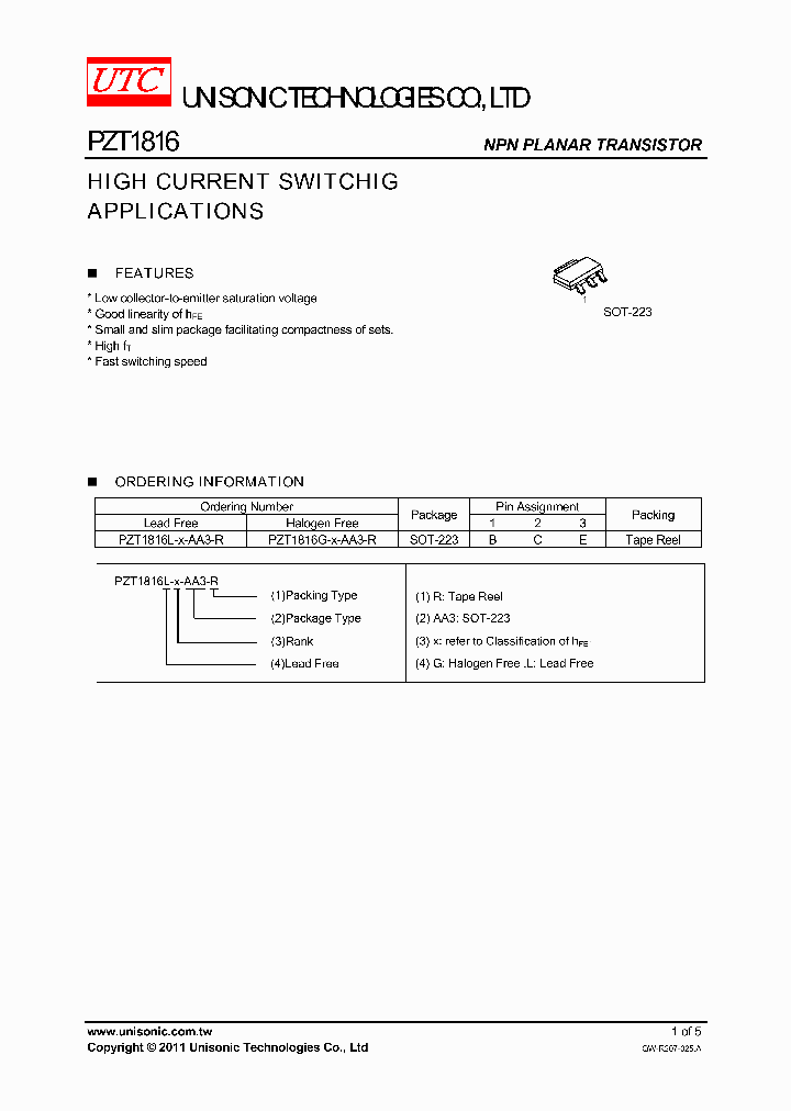 PZT1816G-X-AA3-R_4214386.PDF Datasheet