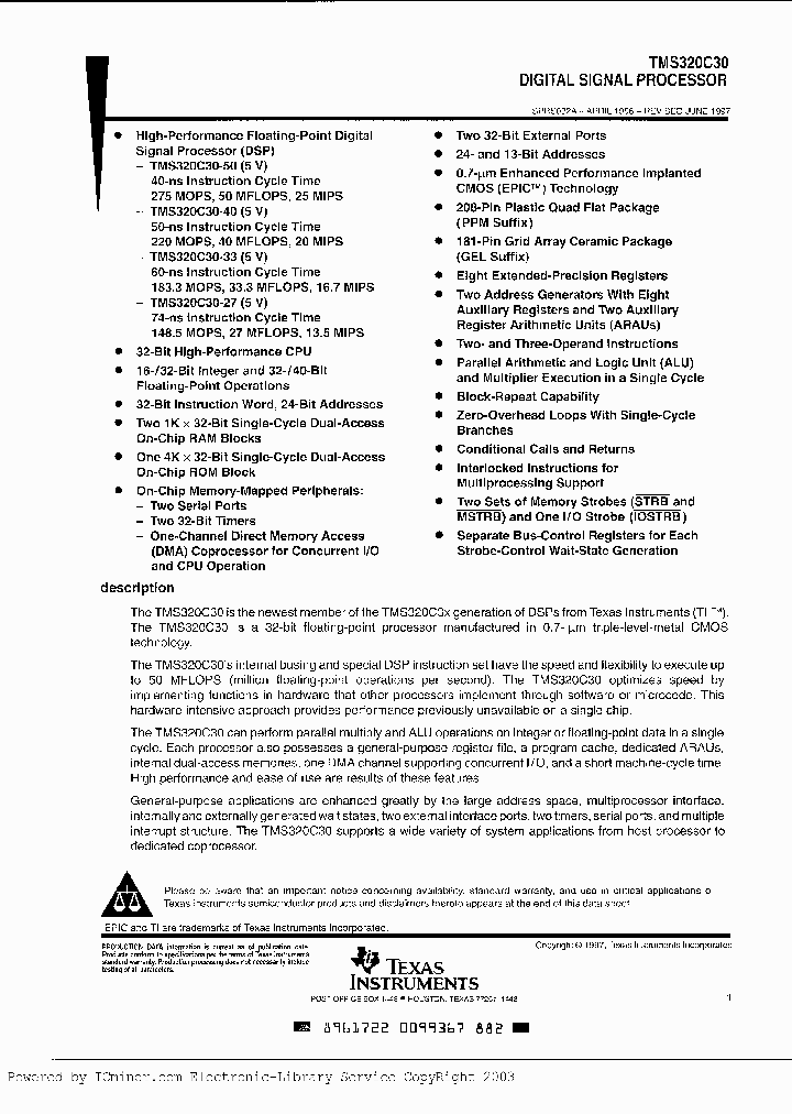 TMS320C30PPM50_4382547.PDF Datasheet