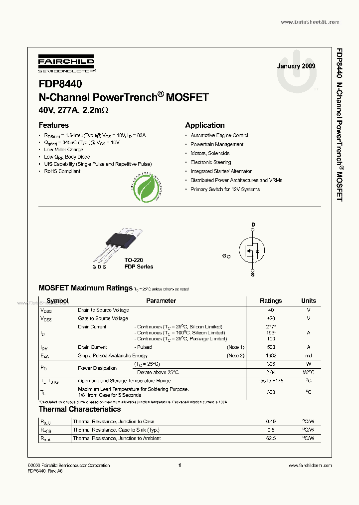 FDP8440_4504399.PDF Datasheet