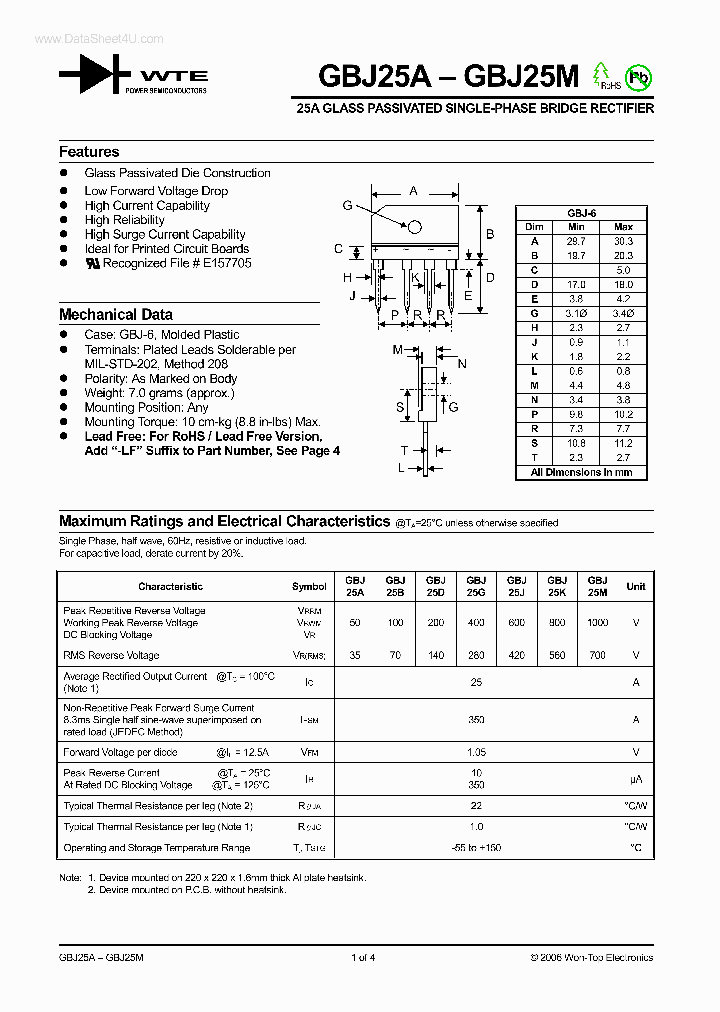 GBJ25J_4611626.PDF Datasheet