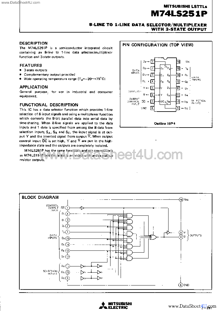 M74LS251P_4661642.PDF Datasheet