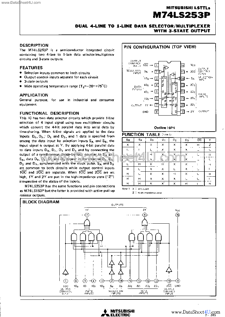 M74LS253P_4661643.PDF Datasheet