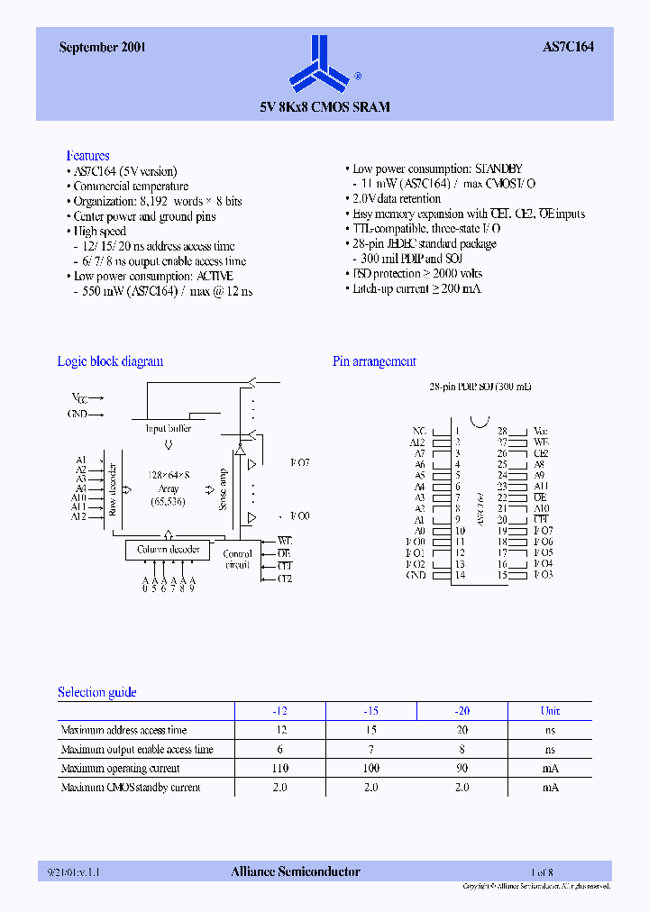 AS7C164-20PC_4775646.PDF Datasheet