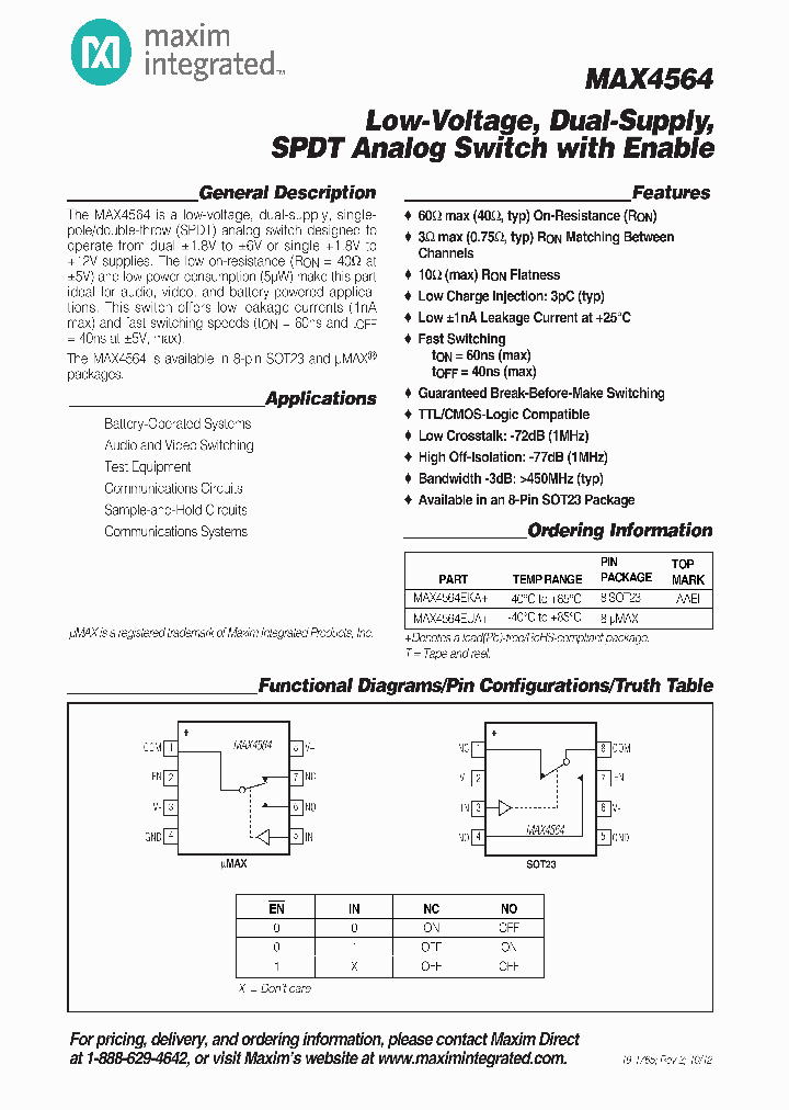 MAX4564EUA12_4788266.PDF Datasheet