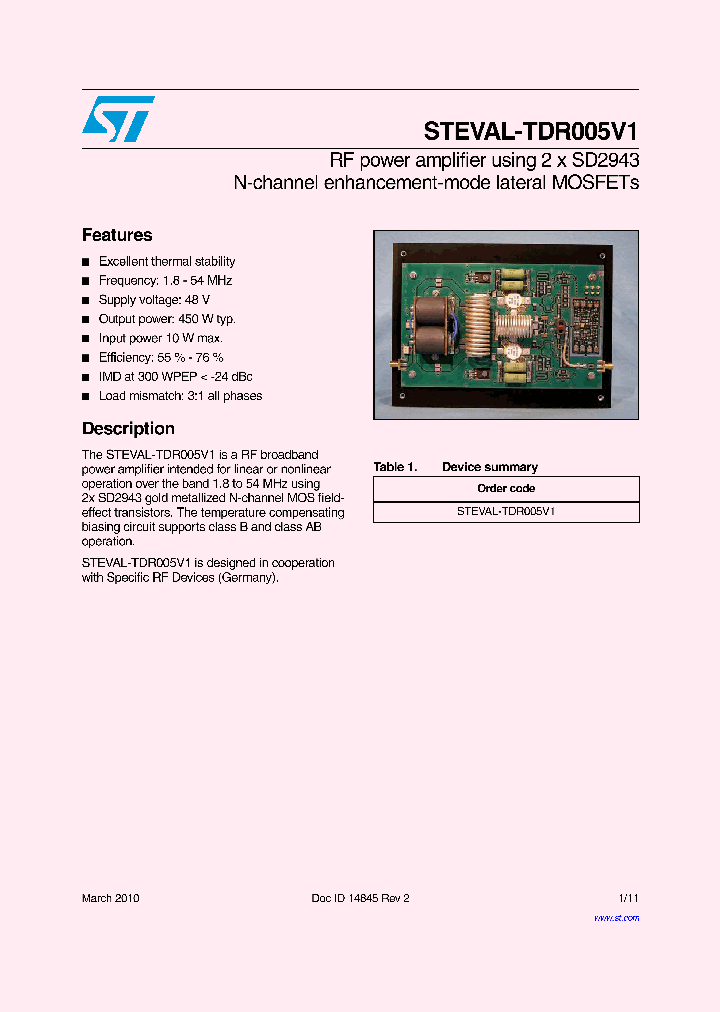 STEVAL-TDR005V1_4799324.PDF Datasheet