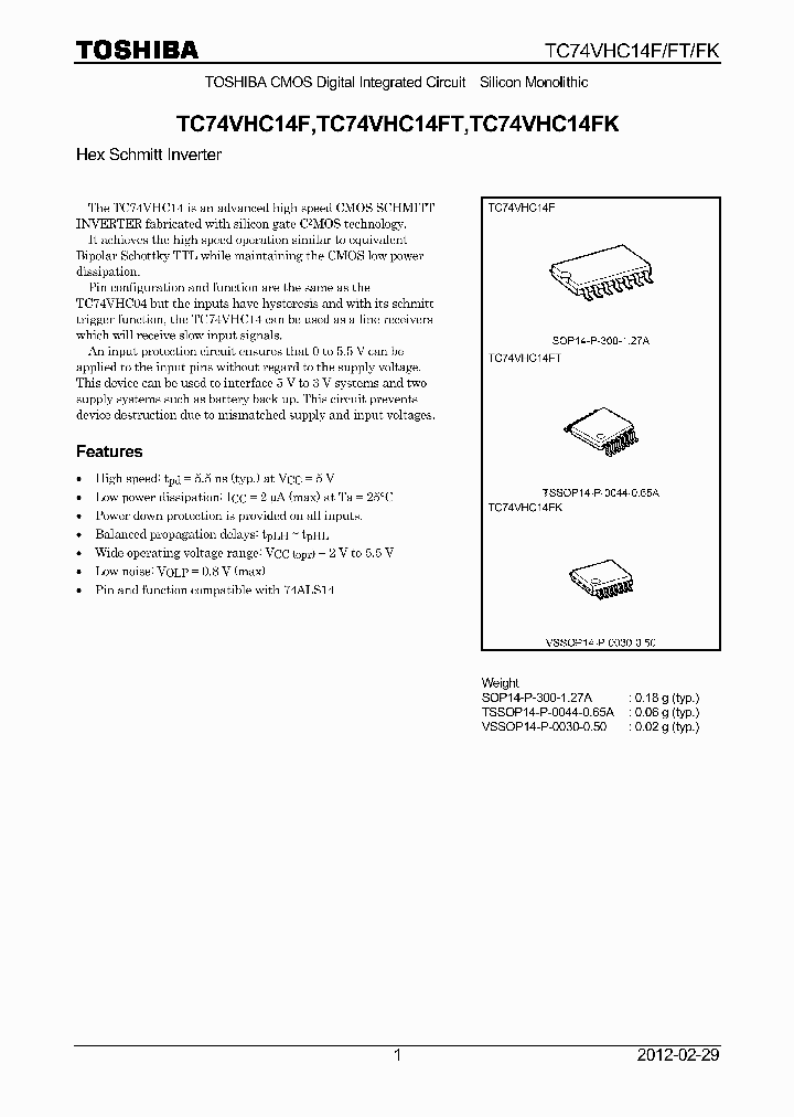 TC74VHC14FT12_4819841.PDF Datasheet