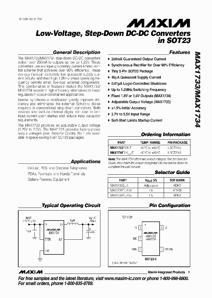 MAX1733EUKT_4968402.PDF Datasheet