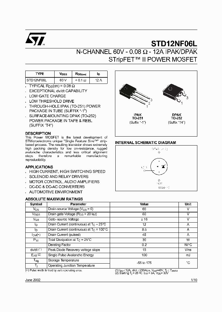 STD12NF06L_5009481.PDF Datasheet