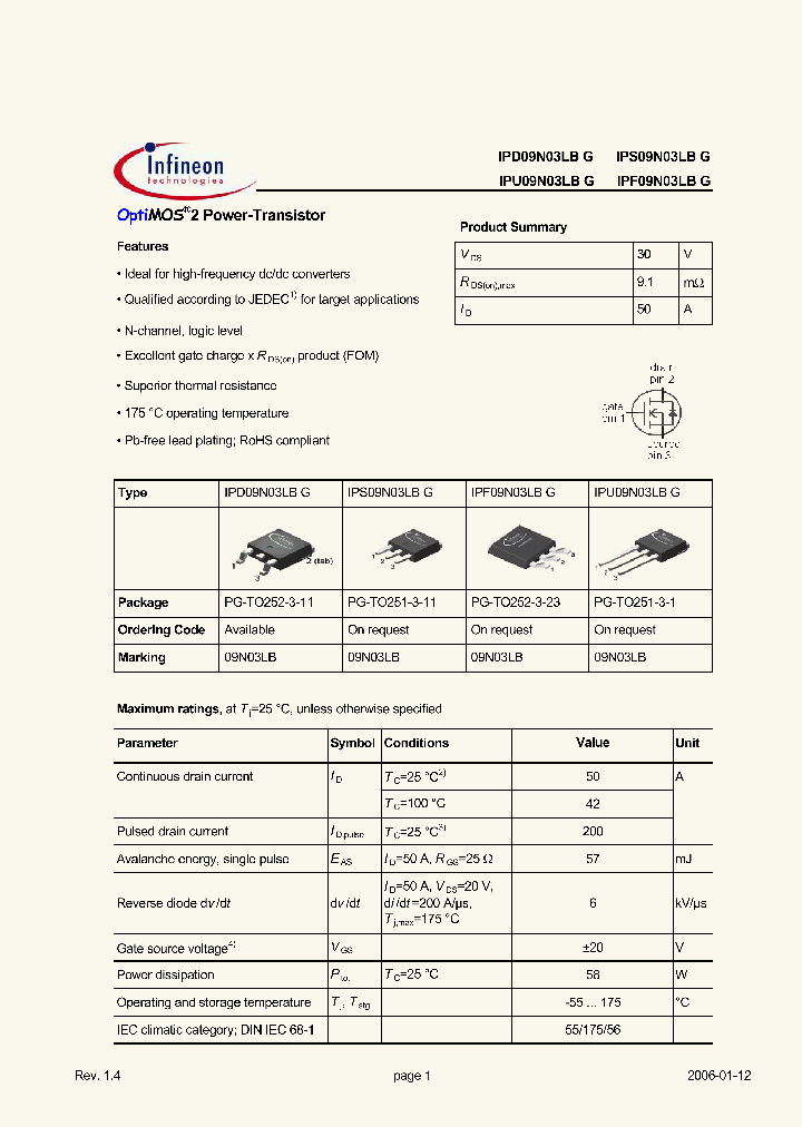 IPF09N03LBG_5073656.PDF Datasheet