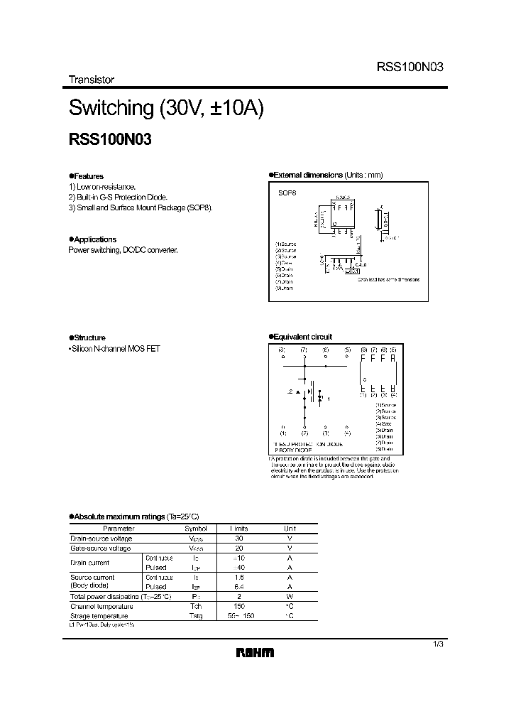 RSS100N03_5187260.PDF Datasheet